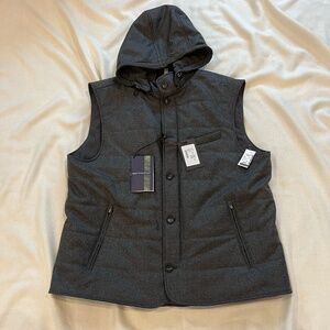 NWT Wool-Cashmere Quilted Hooded Vest Men's 52 (fits large)